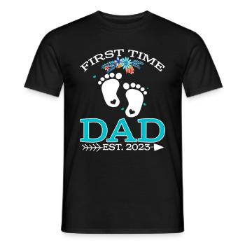 First Time Dad 2023 - Männer T-Shirt - Schwarz - Vorne - AI Model Male 178 light (178cm)