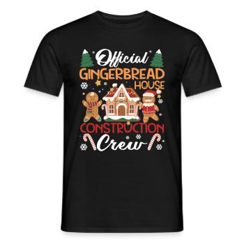 Official Gingerbread House Construction Crew - Men's T-Shirt - black - Front - AI Model Male 178 light (178cm)