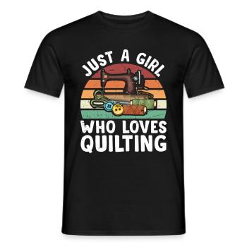 Juste une fille qui aime le cadeau de courtepointe - T-shirt homme - noir - Devant - AI Model Male 178 light (178cm)