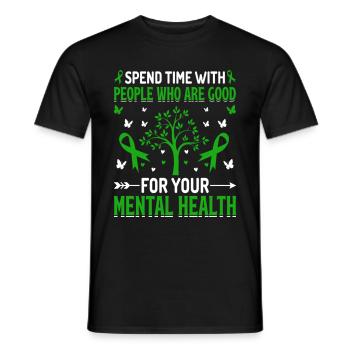 Passez du temps avec des gens qui sont bons pour vous - T-shirt homme - noir - Devant - AI Model Male 178 light (178cm)