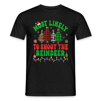 Les plus susceptibles de tirer sur l’arbre de Noël des rennes - T-shirt homme - noir - Devant - AI Model Male 178 light (178cm)