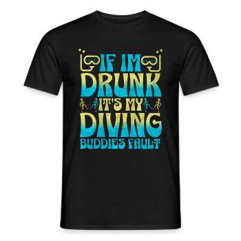 Si je suis ivre, c’est la faute de mes copains plongeurs - T-shirt homme - noir - Devant - AI Model Male 178 light (178cm)