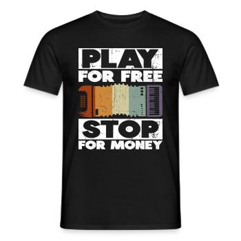 Play For Free Stop For Money Accordion - Männer T-Shirt - Schwarz - Vorne - AI Model Male 178 light (178cm)
