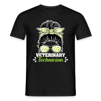 Veterinary Technician Messy Bun - Männer T-Shirt - Schwarz - Vorne - AI Model Male 178 light (178cm)