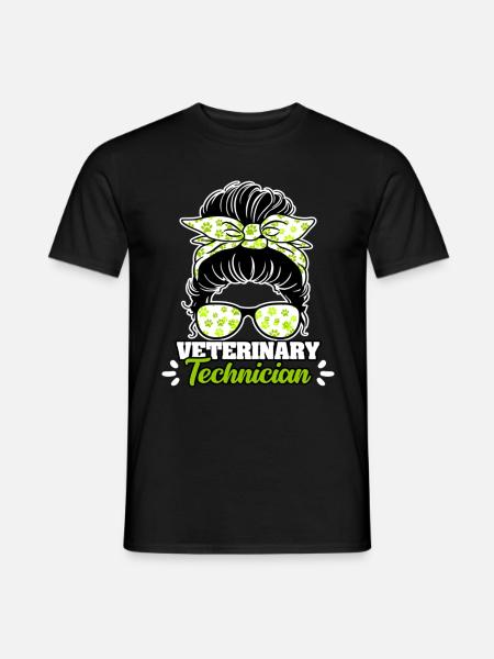 Veterinary Technician Messy Bun - Men's T-Shirt - black