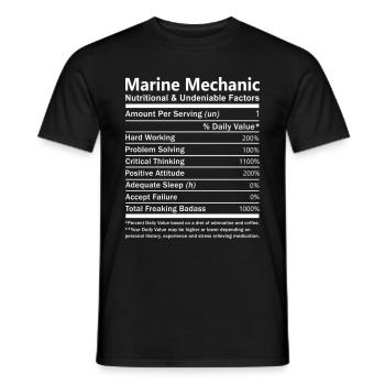 Marine Mechanic Nutritional And Undeniable Factors - Men's T-Shirt - black - Front - AI Model Male 178 light (178cm)