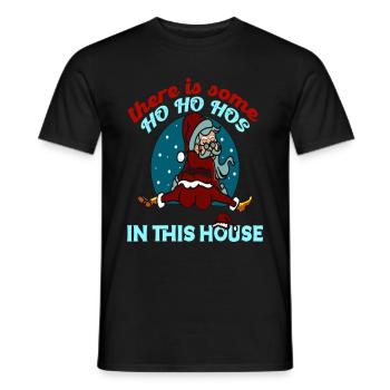 Il y a des Ho Ho Ho Hos dans cette maison Danse du Père Noël - T-shirt homme - noir - Devant - AI Model Male 178 light (178cm)