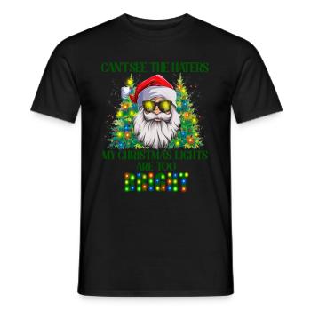 Le Père Noël ne peut pas voir les ennemis mon Noël - T-shirt homme - noir - Devant - AI Model Male 178 light (178cm)