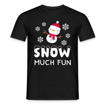 Winter Snow Much Fun Snowman - Men's T-Shirt - black - Front - AI Model Male 178 light (178cm)