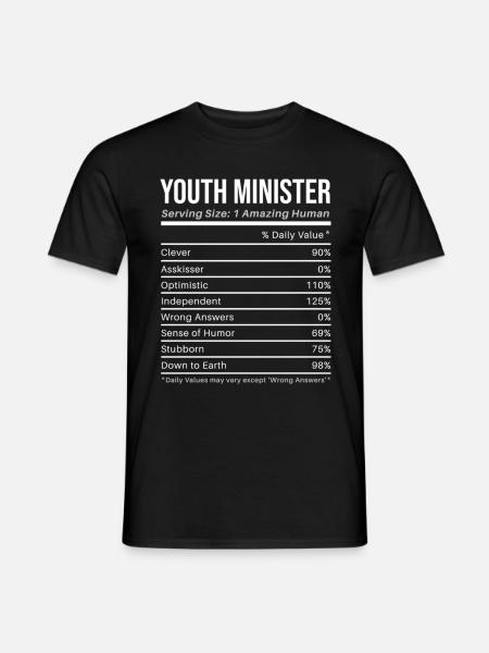 Youth Minister Nutritional Values Funny - Men's T-Shirt - black