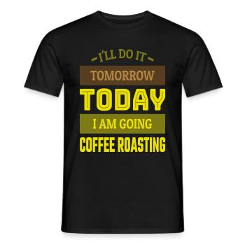 I am going to Coffee Roasting Coffee Roasting - Men's T-Shirt - black - Front - AI Model Male 178 light (178cm)
