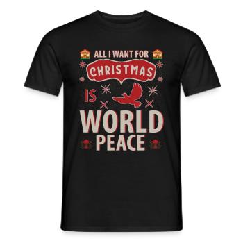 All I want for Christmas is World Peace - Männer T-Shirt - Schwarz - Vorne - AI Model Male 178 light (178cm)