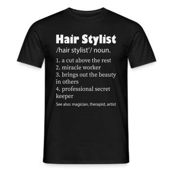 Hair Stylist T Shirt - Männer T-Shirt - Schwarz - Vorne - AI Model Male 178 light (178cm)