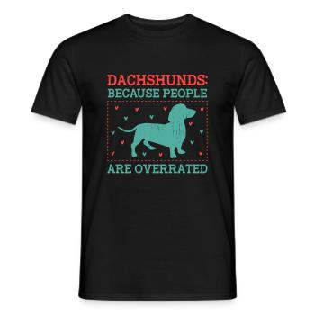Dackel, weil Menschen überschätzt werden Hundeliebhaber - Männer T-Shirt - Schwarz - Vorne - AI Model Male 178 light (178cm)