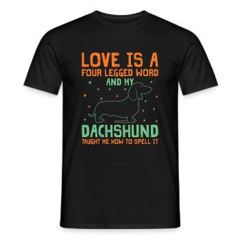 Liebe ist ein vierbeiniger Dackel Wiener Hund Lo - Männer T-Shirt - Schwarz - Vorne - AI Model Male 178 light (178cm)