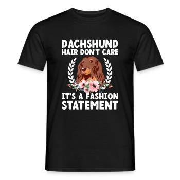 Dachshund Hair Don't Care It's A Fashion Statement - Men's T-Shirt - black - Front - AI Model Male 178 light (178cm)