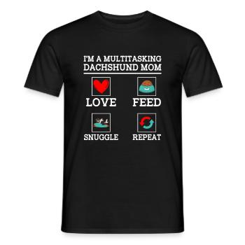Ich bin ein Multitasking-Dackel Mama Hundeliebhaber Hund Besitzen - Männer T-Shirt - Schwarz - Vorne - AI Model Male 178 light (178cm)