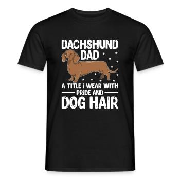Dackel Papa Ein Titel, den ich mit Stolz und Hund trage Ha - Männer T-Shirt - Schwarz - Vorne - AI Model Male 178 light (178cm)