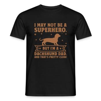 Ich bin vielleicht kein Superheld, aber ich bin ein Dackelvater D - Männer T-Shirt - Schwarz - Vorne - AI Model Male 178 light (178cm)