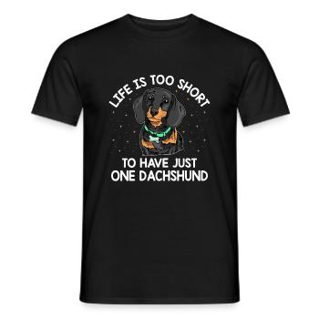 La vie est trop courte pour n’avoir qu’un seul chien teckel L - T-shirt homme - noir - Devant - AI Model Male 178 light (178cm)
