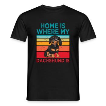 La maison est l’endroit où mon teckel est Dog Lover Dog Owner - T-shirt homme - noir - Devant - AI Model Male 178 light (178cm)