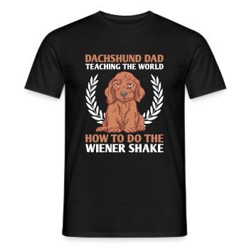Dackel Papa lehrt die Welt Hundeliebhaber Hund besitzen - Männer T-Shirt - Schwarz - Vorne - AI Model Male 178 light (178cm)