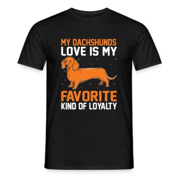 Meine Dackelliebe ist meine liebste Art der Loyalität D - Männer T-Shirt - Schwarz - Vorne - AI Model Male 178 light (178cm)