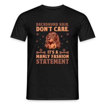 Dachshund Hair Don't Care It's A Fashion Statement - Men's T-Shirt - black - Front - AI Model Male 178 light (178cm)