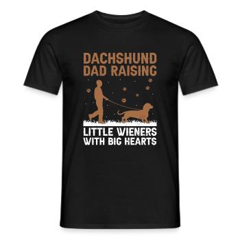 Dackel Papa Erziehung Kleine Wieners Hund Liebhaber Hund - Männer T-Shirt - Schwarz - Vorne - AI Model Male 178 light (178cm)