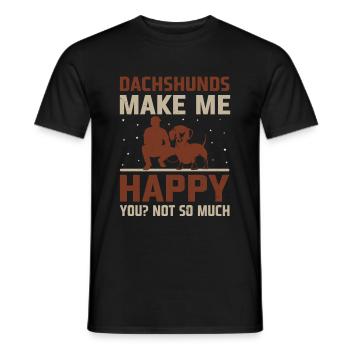Dackel machen mich glücklich Du nicht so sehr Hundeliebhaber - Männer T-Shirt - Schwarz - Vorne - AI Model Male 178 light (178cm)