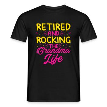 Grand-mère retraitée Pension de retraite Grand-mère Reti - T-shirt homme - noir - Devant - AI Model Male 178 light (178cm)