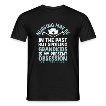 Grand-mère retraitée Pension Infirmière infirmière en soins infirmiers - T-shirt homme - noir - Devant - AI Model Male 178 light (178cm)