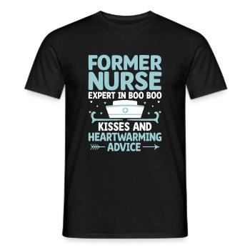 Grand-mère retraitée Pension Infirmière infirmière en soins infirmiers - T-shirt homme - noir - Devant - AI Model Male 178 light (178cm)
