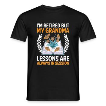 Retired Grandma Pensioner Pension Teacher Teach Re - Men's T-Shirt - black - Front - AI Model Male 178 light (178cm)