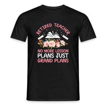 Retired Grandma Pensioner Pension Teacher Teach Re - Men's T-Shirt - black - Front - AI Model Male 178 light (178cm)