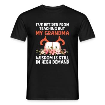 Retired Grandma Pensioner Pension Teacher Teach Re - Men's T-Shirt - black - Front - AI Model Male 178 light (178cm)