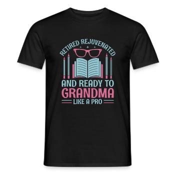 Retired Grandma Pensioner Pension Teacher Teach Re - Men's T-Shirt - black - Front - AI Model Male 178 light (178cm)