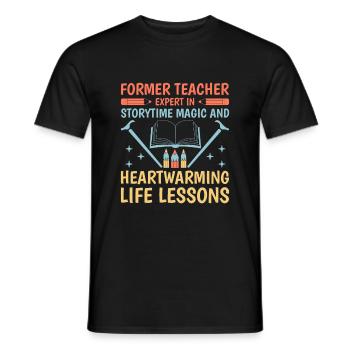 Retired Grandma Pensioner Pension Teacher Teach Re - Men's T-Shirt - black - Front - AI Model Male 178 light (178cm)