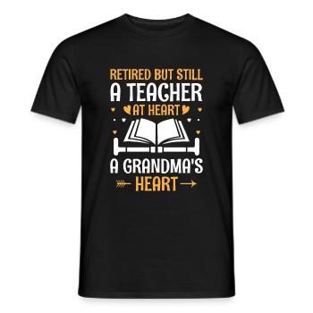 Retired Grandma Pensioner Pension Teacher Teach Re - Men's T-Shirt - black - Front - AI Model Male 178 light (178cm)