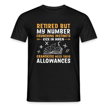 Grand-mère à la retraite Pensioner Comptable Banque - T-shirt homme - noir - Devant - AI Model Male 178 light (178cm)