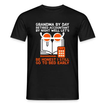 Grand-mère à la retraite Pensioner Comptable Banque - T-shirt homme - noir - Devant - AI Model Male 178 light (178cm)