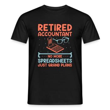 Grand-mère à la retraite Pensioner Comptable Banque - T-shirt homme - noir - Devant - AI Model Male 178 light (178cm)