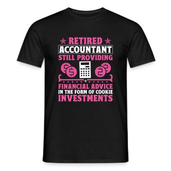 Grand-mère à la retraite Pensioner Comptable Banque - T-shirt homme - noir - Devant - AI Model Male 178 light (178cm)
