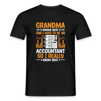 Grand-mère à la retraite Pensioner Comptable Banque - T-shirt homme - noir - Devant - AI Model Male 178 light (178cm)