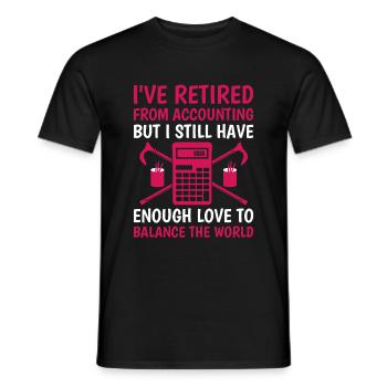 Grand-mère à la retraite Pensioner Comptable Banque - T-shirt homme - noir - Devant - AI Model Male 178 light (178cm)