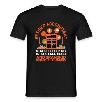 Grand-mère à la retraite Pensioner Comptable Banque - T-shirt homme - noir - Devant - AI Model Male 178 light (178cm)