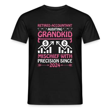 Grand-mère à la retraite Pensioner Comptable Banque - T-shirt homme - noir - Devant - AI Model Male 178 light (178cm)