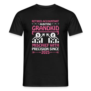 Grand-mère à la retraite Pensioner Comptable Banque - T-shirt homme - noir - Devant - AI Model Male 178 light (178cm)