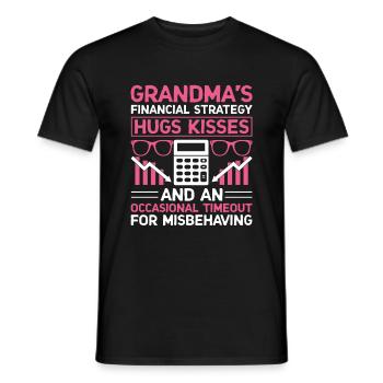 Grand-mère à la retraite Pensioner Comptable Banque - T-shirt homme - noir - Devant - AI Model Male 178 light (178cm)