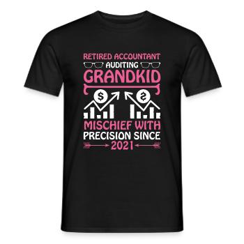 Grand-mère à la retraite Pensioner Comptable Banque - T-shirt homme - noir - Devant - AI Model Male 178 light (178cm)